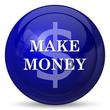 Make money icon. Internet button on white background.. Stock Illustration