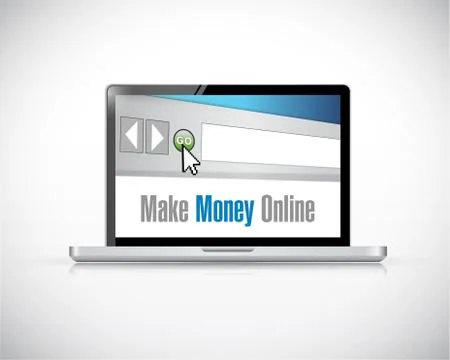 Make money online computer concept Stock Illustration