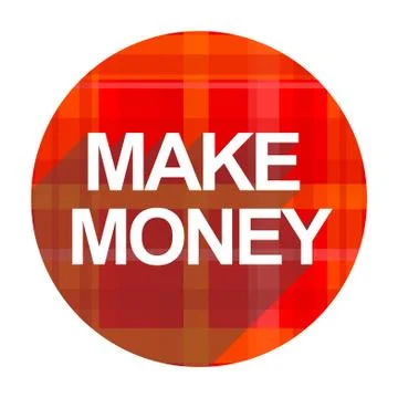 Make money red flat icon isolated. Illustrazione stock