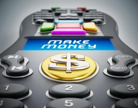 Make money text on remote controller LCD panel. 3D illustration Stock Illustration