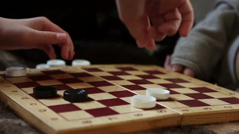 Make a move checkers on the Board Stock Footage 90052738
