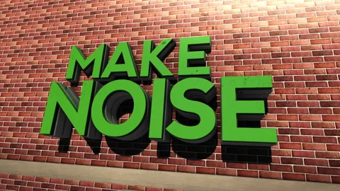 Make Noise / Get Loud 3D looping animation. Stock Footage 297093916