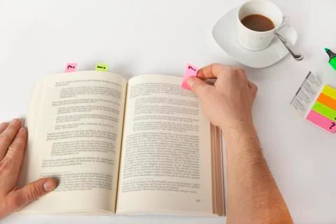 Make notes in a book Stock Photos