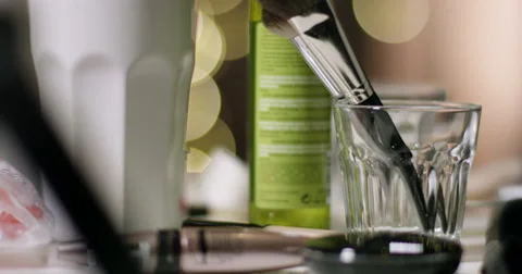 Make up objects on table. Preparing for fashion shoot. Stock Footage 68788445