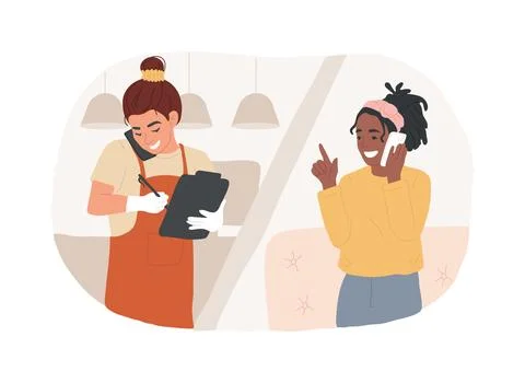 Make an order isolated cartoon vector illustrations. Ilustración de archivo