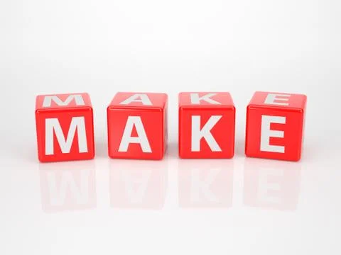 Make out of red letter dices Stock Illustration