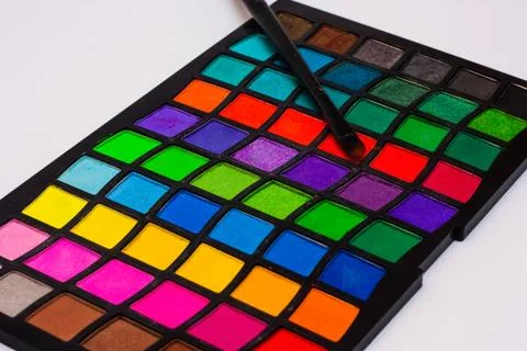 Make Up. The palette of eye shadows. Foto stock