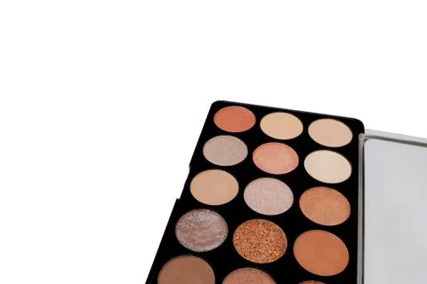 Make-up palette isolated on white background. top view Stock Photos