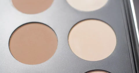 Make-up palette rotating close-up studio Stock Footage 280521465