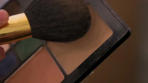 Make up palette set and brush. Stock Footage 199839417