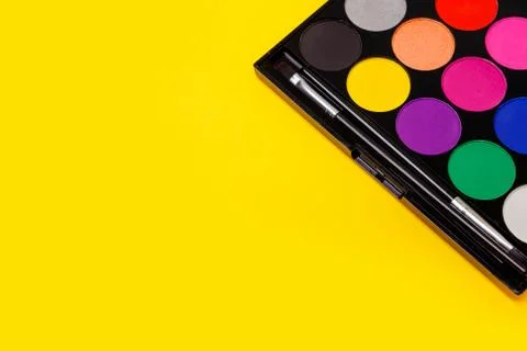 Make up palette set. Professional multicolor eyeshadow palette. Makeup Foto stock
