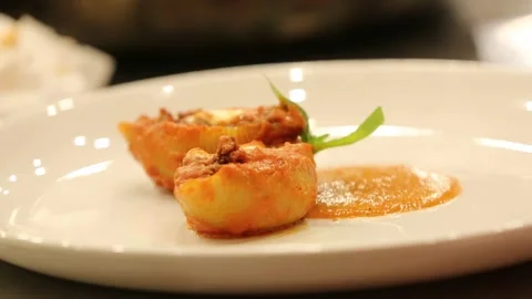 To make pasta with beef  15 Stock Footage 312940167