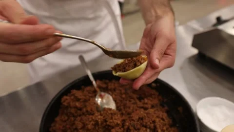 To make pasta with beef  2 Video stock 312940076