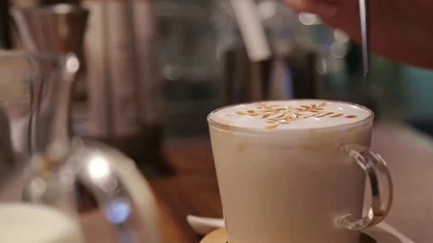 Make a Pattern Above the Cream Stock Footage 121714917