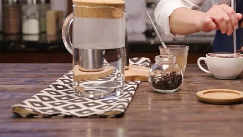 Make a Pattern in Hot Chocolate Stock Footage 121755765