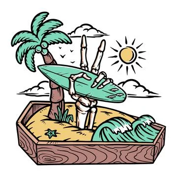 Make peace on the beach illustration Stock Illustration
