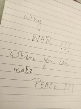 Make Peace, Not War - message concept Foto stock