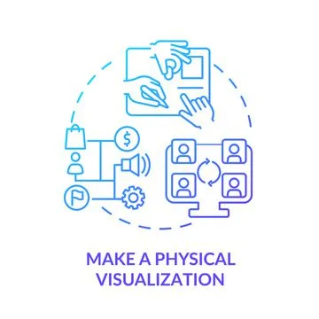Make physical visualization blue gradient icon Stock Illustration