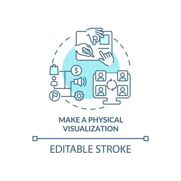 Make physical visualization turquoise concept icon Stock Illustration