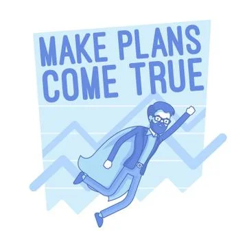 Make plans come true. Lineart concept illustration Stock Illustration