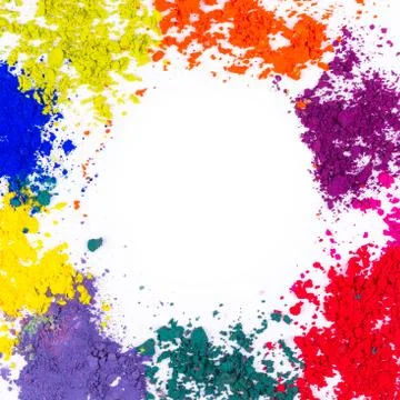 Make-up powder frame template on white background Stock Photos