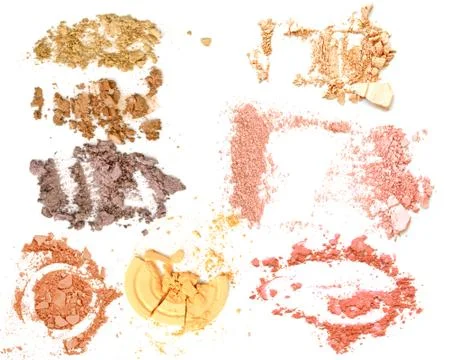 Make up powder set isolate collection. Stock Photos