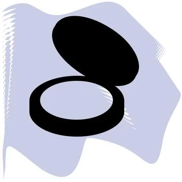 Make Up Powder vector, barber, salon, hair, black powder on lilac spot set icon Ilustración de archivo