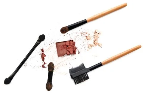 Make up powder on white background Stock Photos