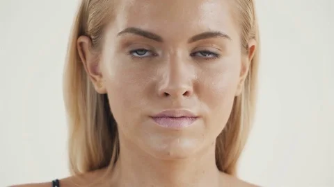 Make up process. The making of nude look... | Stock Video | Pond5