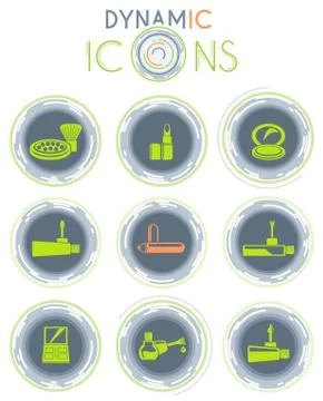 Make-up products dynamic icons Stock Illustration