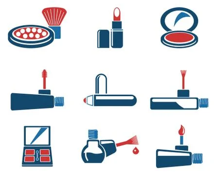 Make-up products icons Stock Illustration