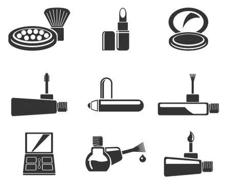 Make-up products icons Stock Illustration