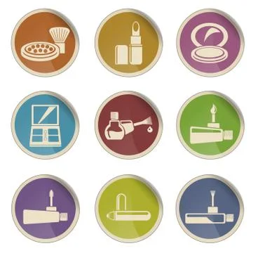 Make-up products icons Stock Illustration