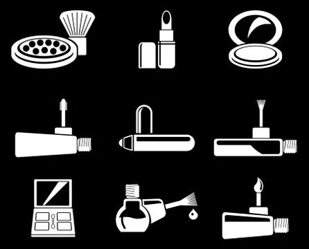 Make-up products icons Stock Illustration