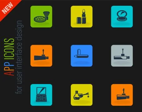Make-up products icons Stock Illustration
