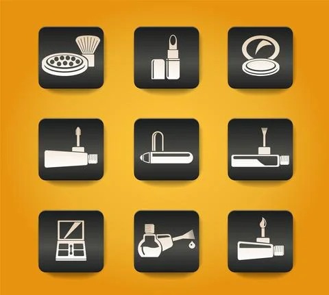 Make-up products icons Stock Illustration