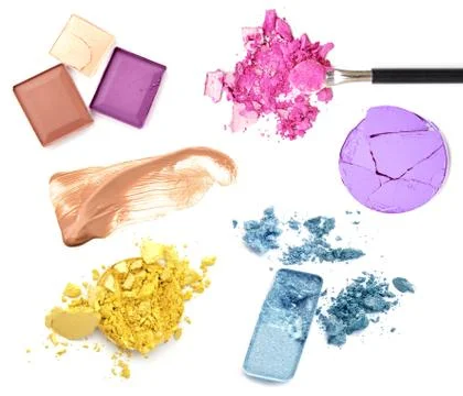 Make-up products isolated on white Stock Photos