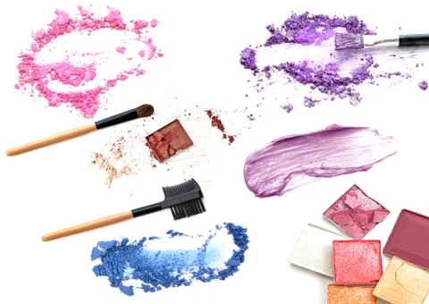 Make-up products isolated on white Stock Photos