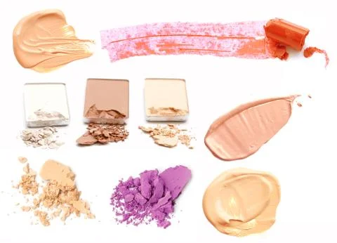 Make-up products isolated on white Stock Photos