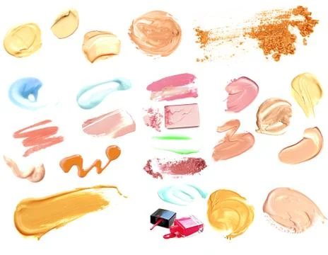 Make-up products isolated on white Stock Photos