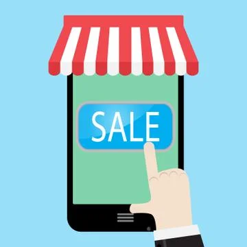 Make purchases with your phone Stock Illustration
