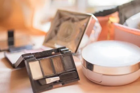 Make up Put on a light colored background. Stock Photos