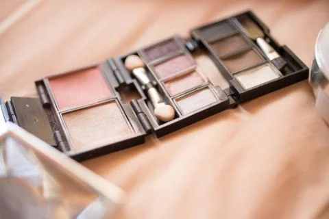 Make up Put on a light colored background. Stock Photos