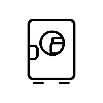 Make-up refrigerator with circular window icon vector outline illustration Stock Illustration