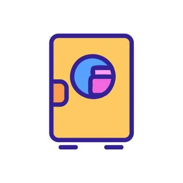 Make-up refrigerator with circular window icon vector outline illustration Stock Illustration