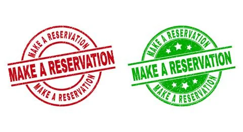 MAKE A RESERVATION Round Watermarks Using Corroded Surface Stock Illustration