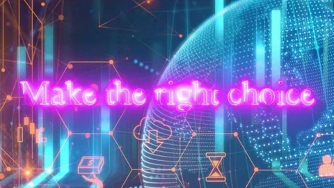 'Make the right choice' graphic Stock Footage 242716416