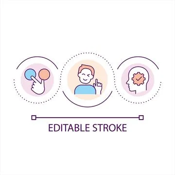 Make right choice loop concept icon Stock Illustration