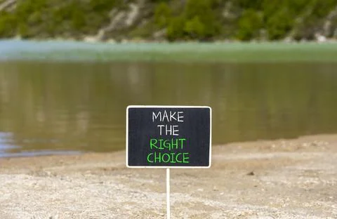 Make the right choice symbol. Concept words phrase Make the right choice on.. Stock Photos