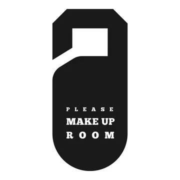 Make up room door tag icon, simple style 스톡 일러스트